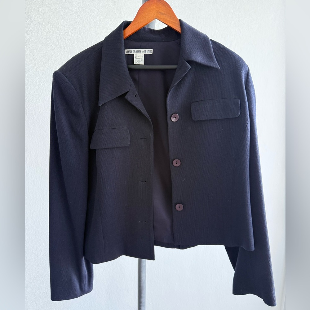 Y2K Catherine Malandrino for The Limited Wool Jacket Navy Size L Vintage